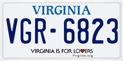 VA license plate VGR6823
