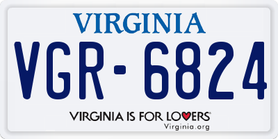 VA license plate VGR6824