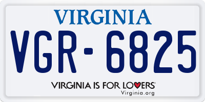 VA license plate VGR6825