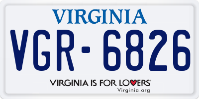 VA license plate VGR6826