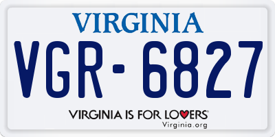 VA license plate VGR6827