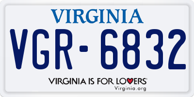 VA license plate VGR6832