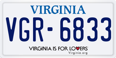 VA license plate VGR6833