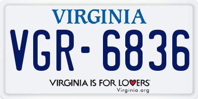 VA license plate VGR6836