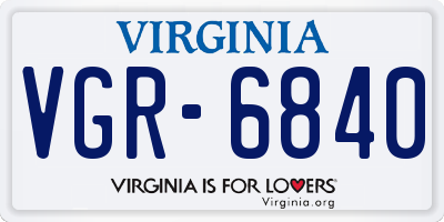 VA license plate VGR6840