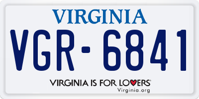 VA license plate VGR6841