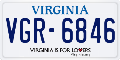 VA license plate VGR6846