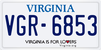VA license plate VGR6853