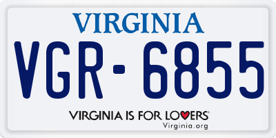 VA license plate VGR6855