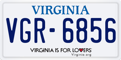 VA license plate VGR6856