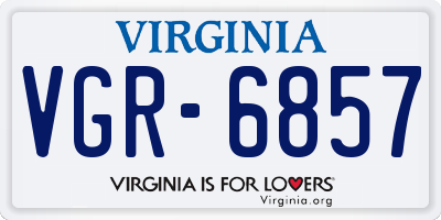VA license plate VGR6857