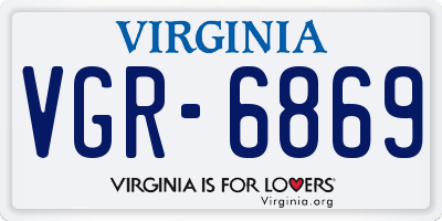 VA license plate VGR6869