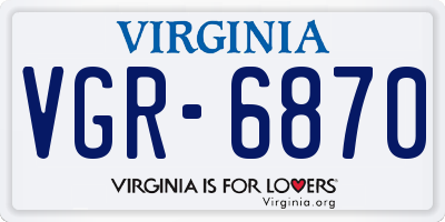 VA license plate VGR6870