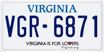 VA license plate VGR6871