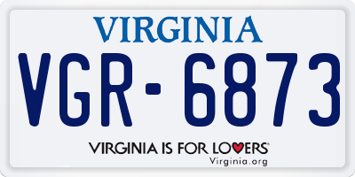 VA license plate VGR6873