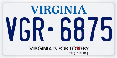 VA license plate VGR6875