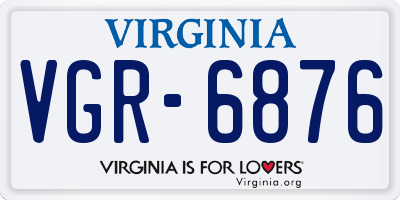 VA license plate VGR6876