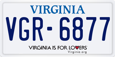 VA license plate VGR6877