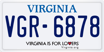 VA license plate VGR6878