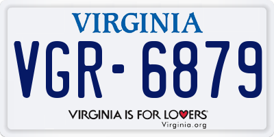 VA license plate VGR6879