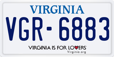 VA license plate VGR6883