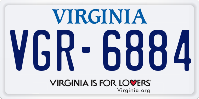 VA license plate VGR6884