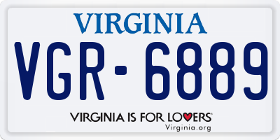 VA license plate VGR6889