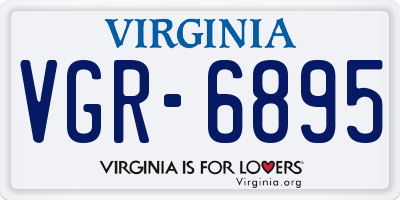 VA license plate VGR6895