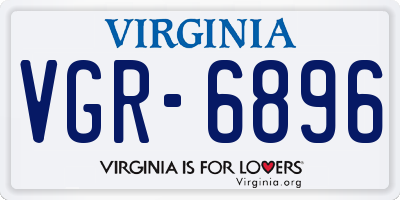 VA license plate VGR6896