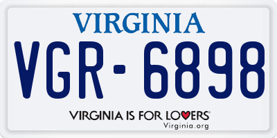 VA license plate VGR6898
