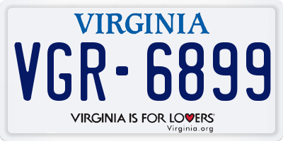 VA license plate VGR6899