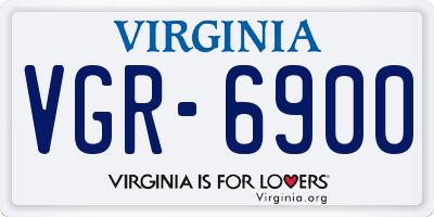 VA license plate VGR6900