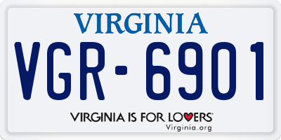 VA license plate VGR6901
