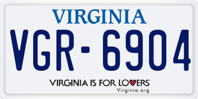VA license plate VGR6904