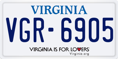 VA license plate VGR6905