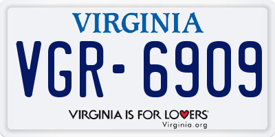 VA license plate VGR6909
