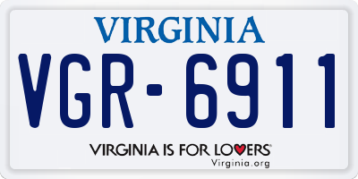 VA license plate VGR6911