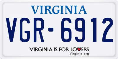 VA license plate VGR6912
