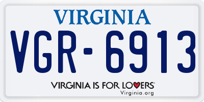 VA license plate VGR6913