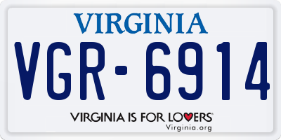 VA license plate VGR6914