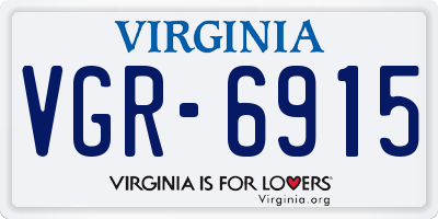 VA license plate VGR6915
