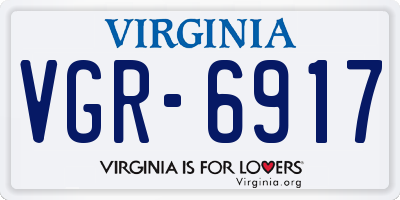 VA license plate VGR6917