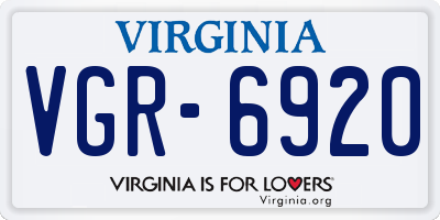VA license plate VGR6920