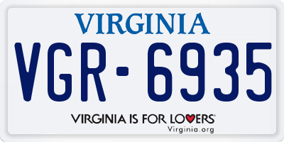 VA license plate VGR6935