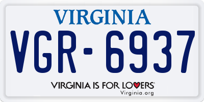 VA license plate VGR6937