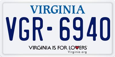 VA license plate VGR6940