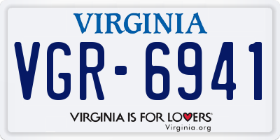 VA license plate VGR6941