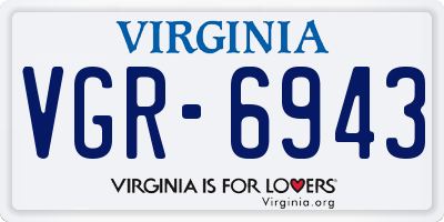 VA license plate VGR6943