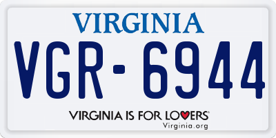 VA license plate VGR6944
