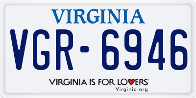 VA license plate VGR6946